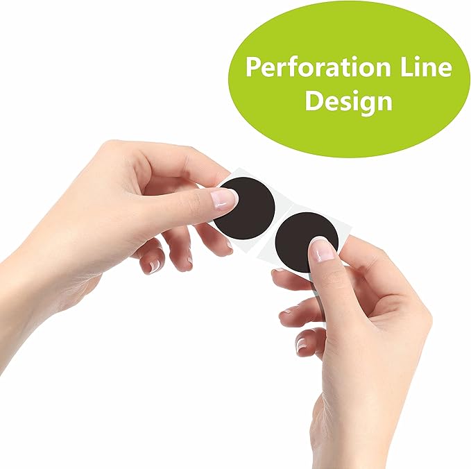 1500 PCS Black Round Color Coding Circle Dots Inventory Stickers Labels with Perforation Line in Roll (Each Measures 1" in Diameter)