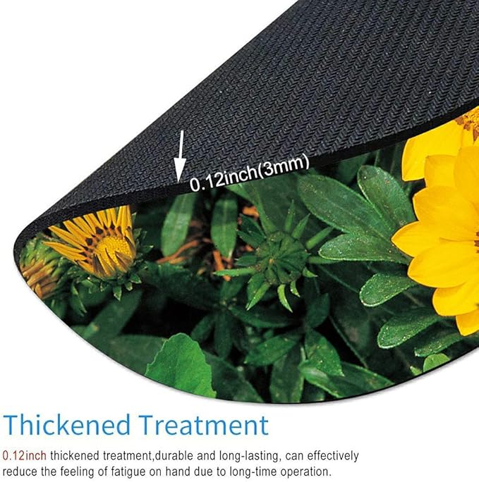 Sunflower Round Mousepad, Personalized Custom Design Mouse Pads，Cute Waterproof Circular Non-Slip Rubber Base Small Mouse Pad， Mousepad for Laptop Computers, 7.9 x 7.9 x 0.12 Inch (sunflower2)