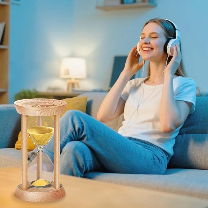 SuLiao Wooden Sand Timer 1 Minute Hourglass, Wood Red Sand Clock, Small Watch 1 Min Timer, Hour Glass Sandglass for Home, Reloj De Arena, Office, Decorative, Game, Classroom