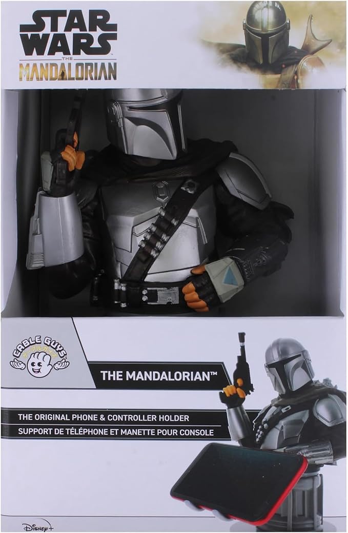 Exquisite Gaming: Star Wars: The Mandalarian - Original Mobile Phone & Gaming Controller Holder, Device Stand, Cable Guys, Licensed Figure