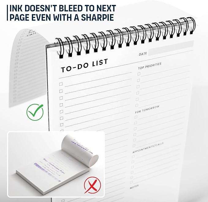Of a Happy Kind To Do List Notepad: With Multiple Functional Sections - 6.5 x 9.8 60 Sheets - Spiral Daily Planner Notebook - Task CheckList Organizer Agenda Pad for Work - Note and Todo Organization