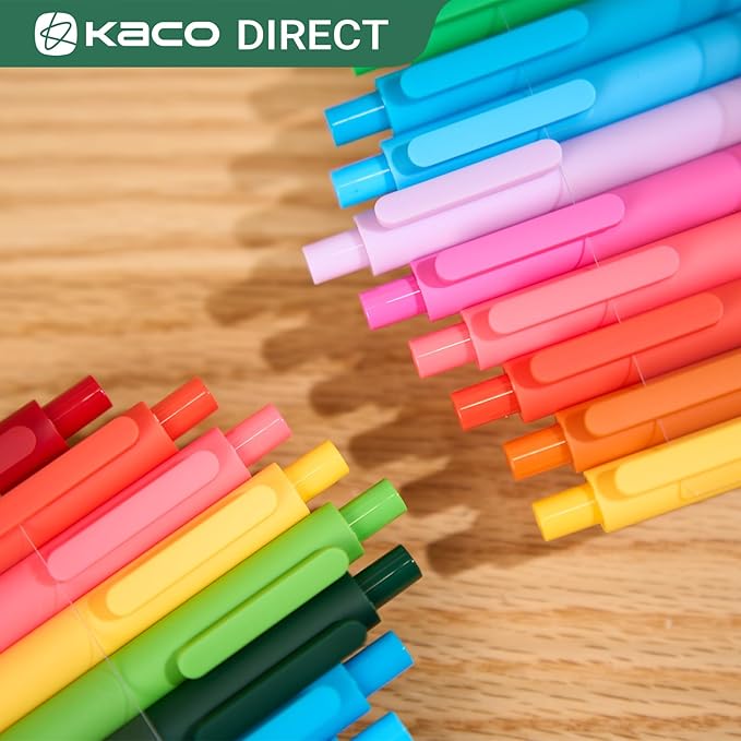 Kaco 20 Pieces Ballpoint Pens PURE, Black Ink Pens, 1.0 mm Medium Point, 20 Count Pack Pens for Journaling Note Taking