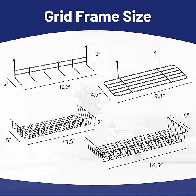 2' x 5.5' Grid Wall Panels Standing Wire Grid, Study Display Rack with T-Base Wheels Freestanding Gridwall Panel Tower for Shows, Black (4) (4A)