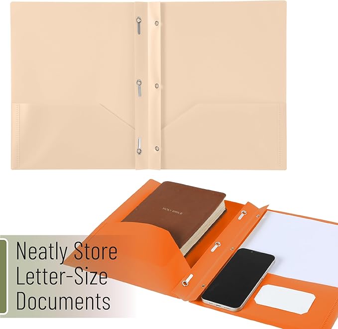 Mr. Pen- Plastic Folders with Pockets and Prongs, 15 Pack, Letter Size, Flexible Plastic Folders with Prongs
