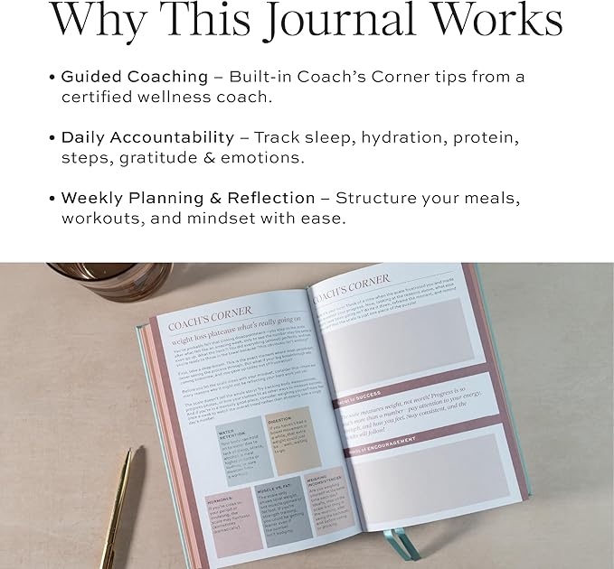 Paper & Progress Wellness Journal – 12-Week Fitness & Self Care Journal for Women | Daily Habit Tracker, Meal Planner, Workout Log, Weekly Reflections & Mindset Coaching Prompts