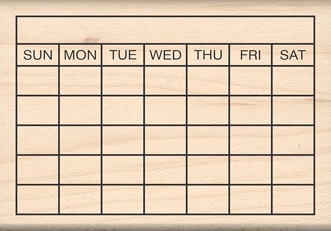Stamps by Impression Journal, Habit Tracker, Calendar Rubber Stamp 1.5" x 2.25" 5 Row ST 0999