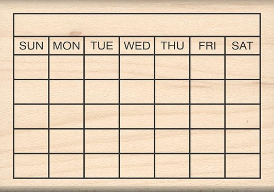 Stamps by Impression Journal, Habit Tracker, Calendar Rubber Stamp 1.5" x 2.25" 5 Row ST 0999