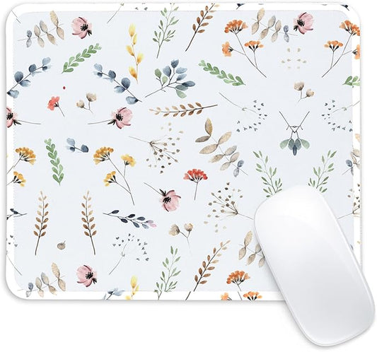 Flower Square Mouse Pad,Non-Slip Rubber Base Mouse Pad,Home Office Decoration Desktop Accessory,Laptop Mouse Pad for Office Laptops,9.4x7.8x0.12inch 8