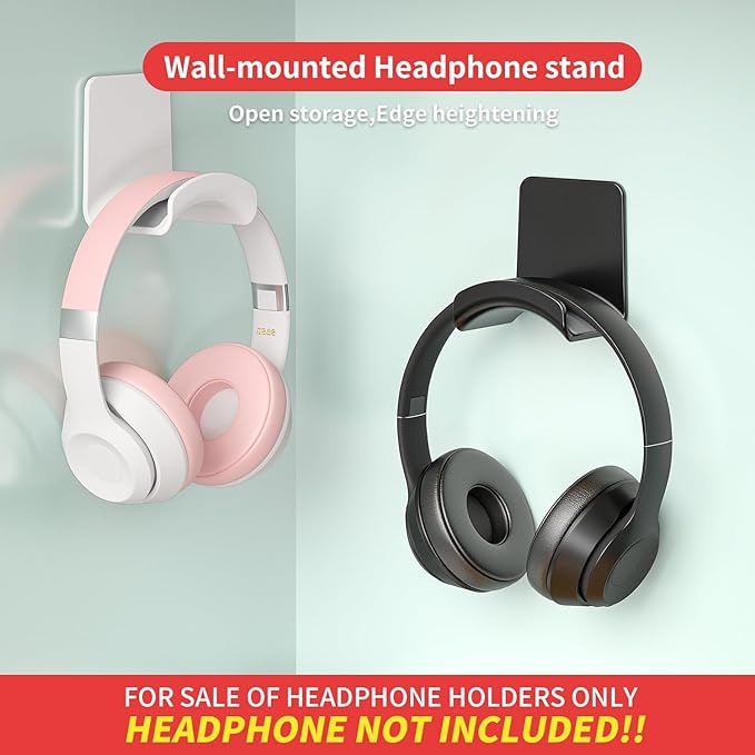 Gmae Headphone Stand for Desk Mini Headphone Hanger Holder with Strong Adhesive Gmae Headset Stand Headset Holder(ZY88 Under Desk and Wall Mount Black)