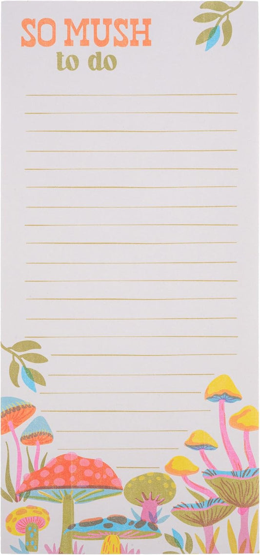 Karma, Large Magnetic Notepads, Notepads for Grocery List, Shopping List, To-Do List, Reminders, Strong Magnetic Back, Memo Notepad 100 Sheets Per Pad, Cute Colorful Designs - Mushrooms