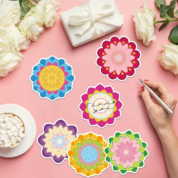 600 Pieces Flowers Sticky Notes, Colorful Flower Sticky Note Pads Flowers Shape Sticky Memo Pads Floral Self Stick Notepads for Teachers Students Home Office Classroom School Supplies