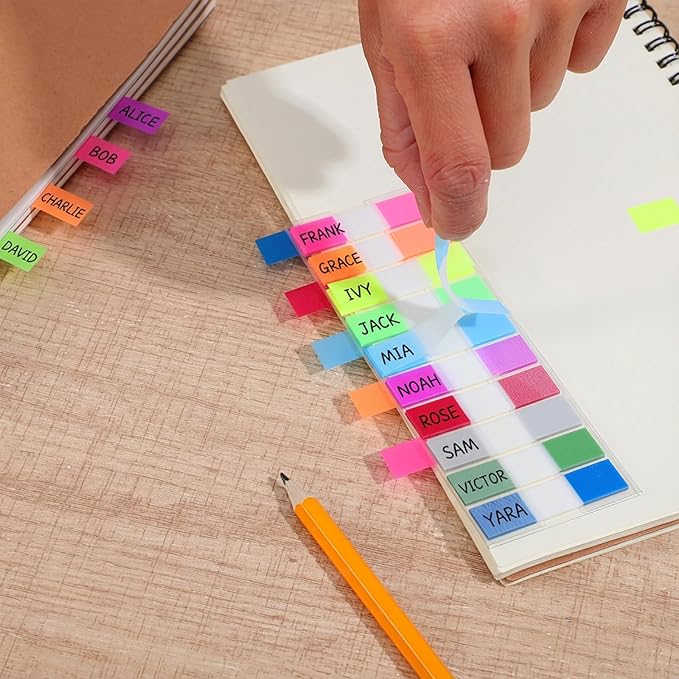 1600Pcs Book Annotation Tabs Sticky Tabs for Notebooks Page Markers Book Clear Sticky Notes Writable Small Colored Stickys Pop Up Index Tab for Planner Classify Files Teacher Supplies