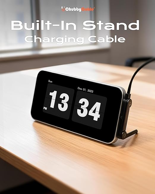 chubbycable StandLite 240W Braided Fast Charge Cable with Built-in Phone Stand T-Shaped Foldable Durable USB-C Cord 90 Degree USB C Cable Right Angle Multi-Functional Charger Cord (3PCS)