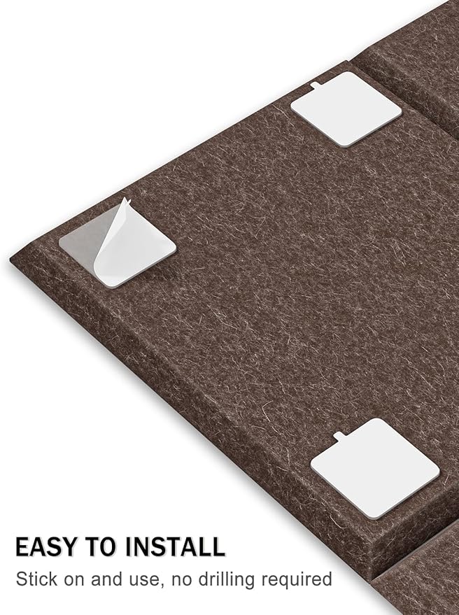 Hsurbtra Large Cork Board for Wall 36 x 24 Inch, 6 Pack Felt Bulletin Notice Board with Pushpins for Office Home School Farmhouse Wall Decor, Brown