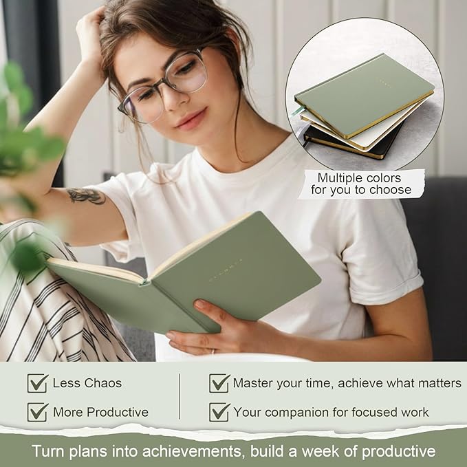 Productivity 2026 Planner Undated Daily Weekly Monthly Time Management & Organization Goal Achievement for Professionals & Students Workers(Green)
