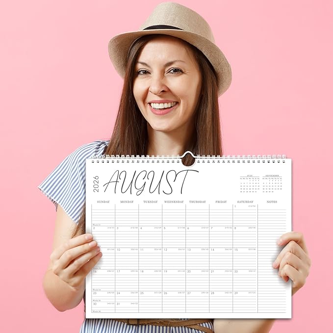 2026 Calendar, 2025-2026 Calendar Wall from Jul. 2025 to Dec. 2026, 14.7" X 11.5" Paper Monthly Planner Wall Hanging Calendar with Thick Paper for Office Home Planning & Organizing (wall calendar A)