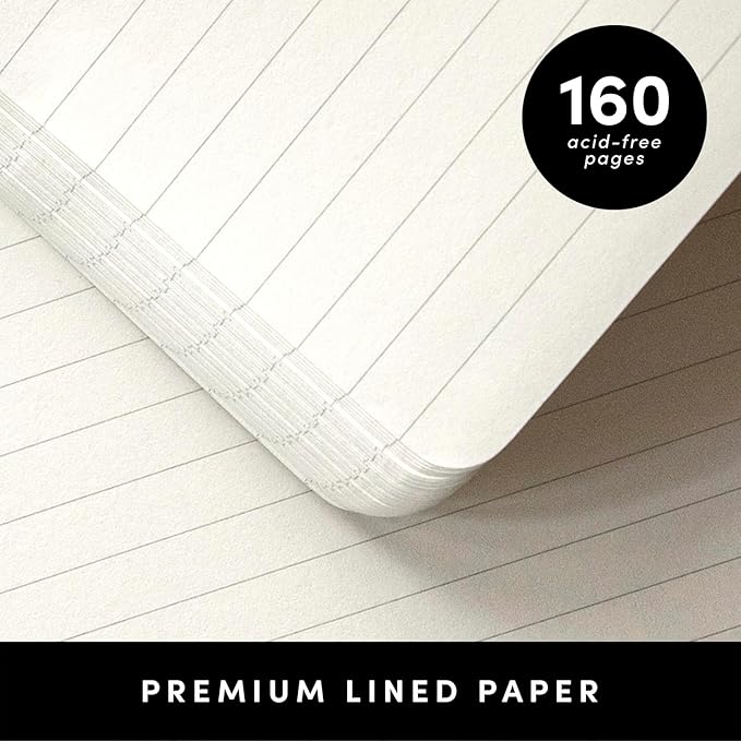 PAPERAGE Lined Spiral Journal Notebook, (Navy), 160 Pages, Large B5 Hardcover Journal for Women & Men, 10 in x 8.15 in - 100 GSM, Thick Paper, Spiral Notebook for Work, School & Journaling