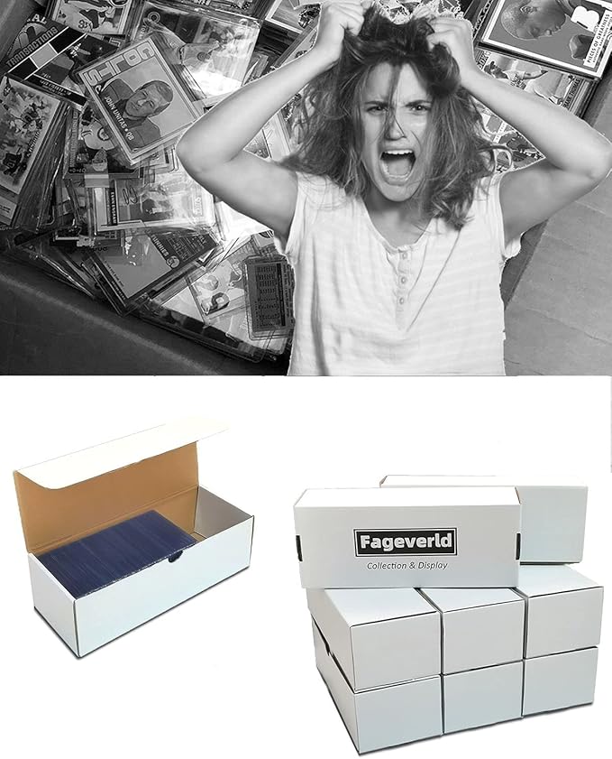 Top loader Storage Box, Cardboard Toploader Card Box, Holds 1200 Sports & Trading Card, Fits Baseball Football Cards, 8 Count