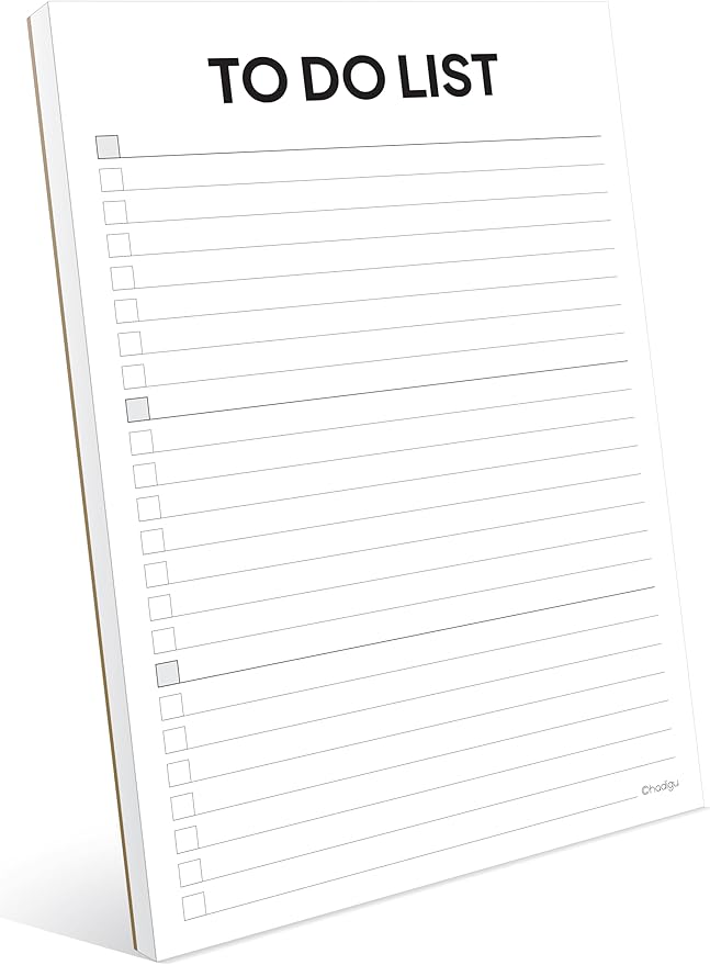 To Do List Notepad, A5 Size (8.3"x5.8") Daily To Do List by Category, Premium Thick Paper With Cardboard Back Support, Undated Daily Planner Notebook, Ruled Pages, Checkboxes.