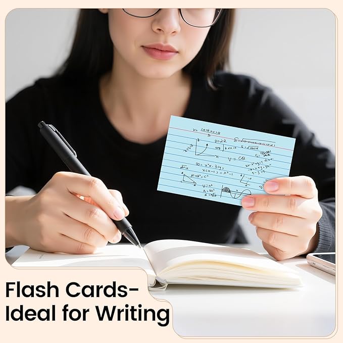 Index Cards 3x5 Inch, 500sheets, Flash Cards,Ruled Lined Colored Note Cards Paper For Studying, Schools Supplies, College, Office And Home Organization, Note Taking Supplies
