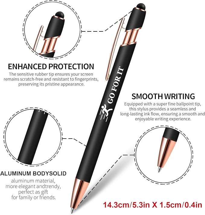 15 Pack Motivational Pen Set - Inspirational Quotes Retractable Ballpoint Pens for Office School Supplies, Encouragement Gifts for Women & Men, Multicolor