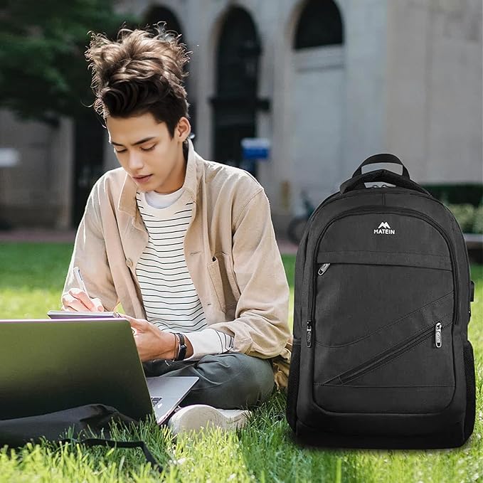 MATEIN 17 Inch Work Laptop Backpack, Large College Computer Bookbag with TSA Laptop Compartment, Water Resistant Business Travel Backpack with USB Port, Graduation Gifts for Men Women