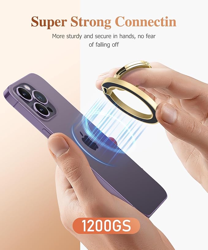 GVIEWIN Magnetic Phone Ring Holder, Compatible with MagSafe Phone Grip with Adjustable Stand, Magnet Phone Ring Kickstand for iPhone 17/16/15/14/13/12 Pro Max Plus Air/Other Phones (Dreamland River)