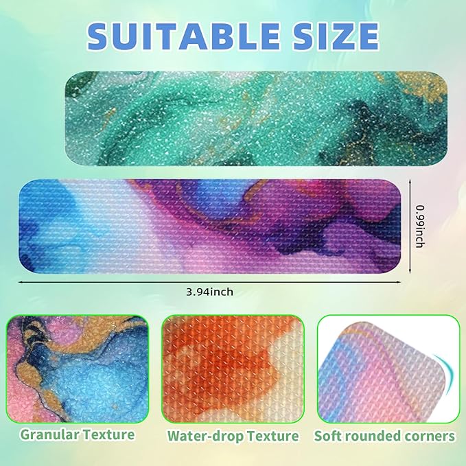 90PCS Sensory Stickers – 2 Textured Surface, Storage Box Included – Sensory & Calming Strips for Office, Classroom Desk, Teachers, Adult Stickers for Anxiety Relief, Stress (Marble)