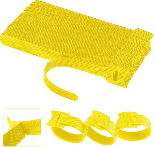 60 PCS 6 Inches Reusable Cable Ties, Adjustable Cord Straps, Cable Organizer, Cord Wrap and Hook Loop Cords Management -yellow