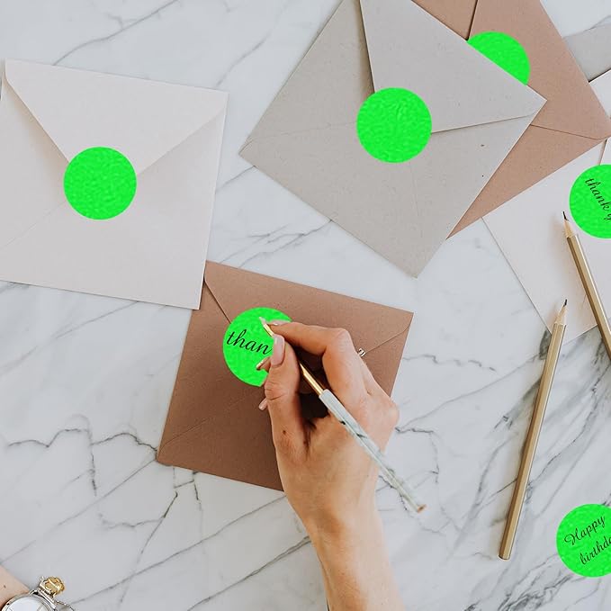 STARLIBOO Fluorescent Green Dot Stickers, 2 inch Garage Sale Stickers, Adhesive Circle Price Tags Sticker, Writable Not Blurry for Yard Sale (2Rolls/ 800Labels)