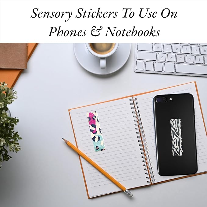 48 Calm Strips, Sensory Stickers Different Textures (2 Textures), Anxiety Relief Items, Sensory Strips, Calming Strip Classroom Pack, Fidget Stickers, Fidget Strips (48)