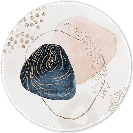 ITNRSIIET Round Mouse Pad with Stitched Edge Premium-Textured Waterproof Non-Slip Rubber Base Desktop Protection Mat Diameter 8.7 inches, Aesthetic Boho