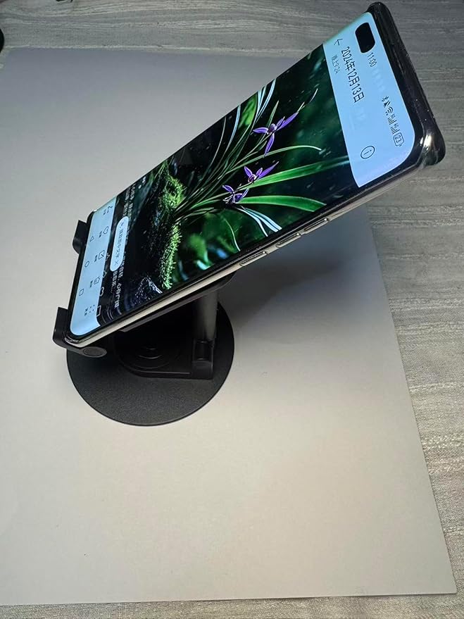 Cell Phone Stand, 360 Rotating Phone Stand, Fully Adjustable and Foldable Desktop Phone Stand. The Base of The Stand is Suitable for All Types of Mobile Phones. (Black)