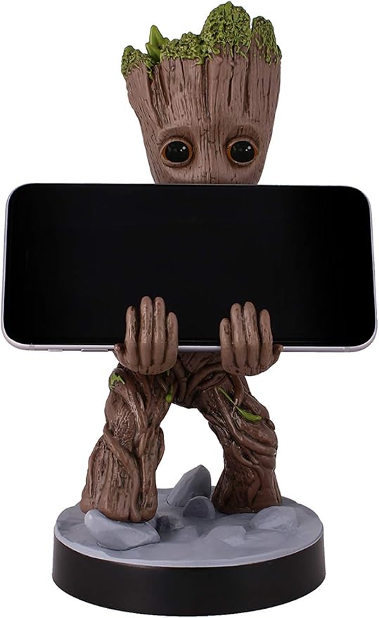 Exquisite Gaming: Guardians of The Galaxy: Toddler Groot - Original Mobile Phone & Gaming Controller Holder, Device Stand, Cable Guys, Marvel Licensed Figure, Black