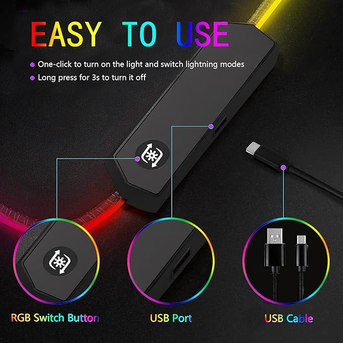 RGB Gaming Mouse Pad, Large Mousepad with Led Light, Keyboard Pad Gaming Accessories for Desk, Non-Slip Rubber Base Big Mouse Mat for Gamer, 31.5 X 11.8 Inch, Dazzling Galaxy