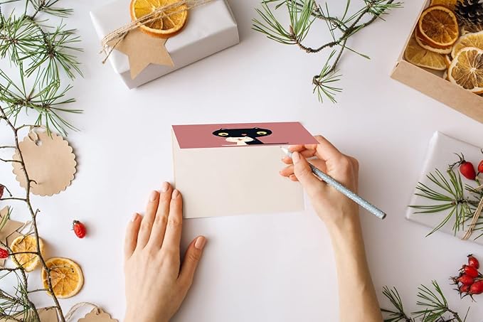 40 Greeting Cards, Blank Thank You Cards With Envelopes Cute Cat Bulk Note Cards Stationery Box Set For All Occasions Birthday Thank You Wedding and More.Cat greeting cards (Huge Variety)