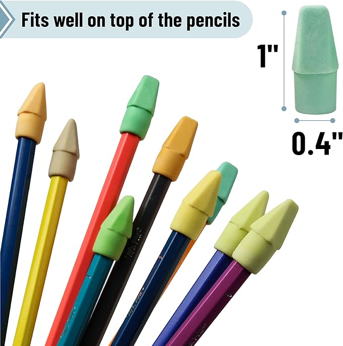Mr. Pen- Pencil Erasers Toppers Bulk, 500 Pack, Colorful, Latex Free, No Smudge, Mr Pen Erasers for Pencils