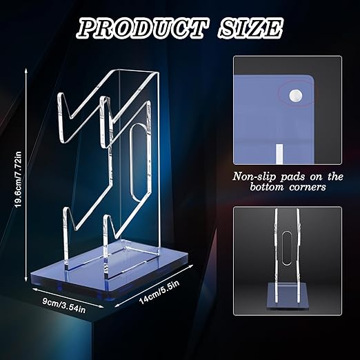 FYY Game Controller Holder - 2 Tier Universal Stand with Headphone Holder, Navy Acrylic Display for Nintendo Switch, Xbox, PS5, PS4, Desk Mount