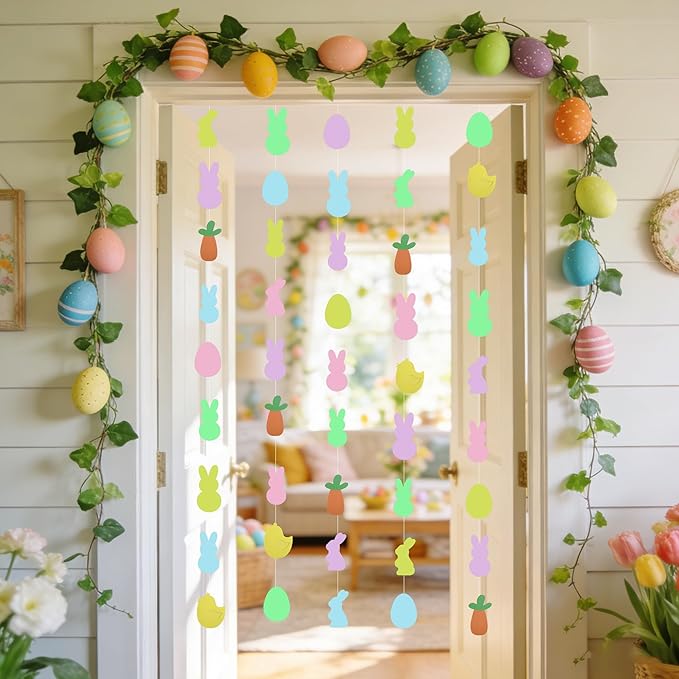 260 Pcs Easter Pre-Cut Cutouts Set, Colorful Bunny Egg Paper Cutting, Assorted Easter Shape Cut-Outs for Festival-Themed Party Bulletin Board Decoration and DIY Crafts Supplies