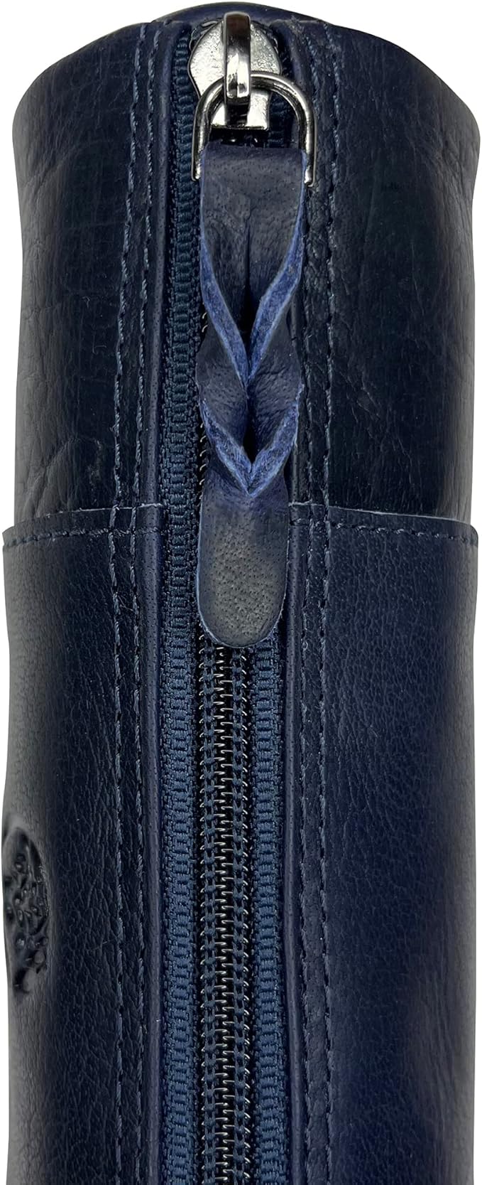 Rustic Town Leather Pencil Case - Full Grain Leather Zippered Pen Pouch - Stationery Bag Pen Holder for Work & Office