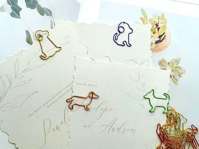 Cute Paper Clips Dog Shaped Decorative Bookmark Clips, Funny Gifts for Dog Lovers Coworkers Women, 60 PCS