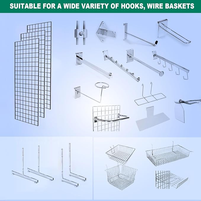 Heavy Duty Gridwall Panels Commercial Grade Grid Panel for Retail Display Wall 2' Width x 5' Height, Black (Pack of 3)