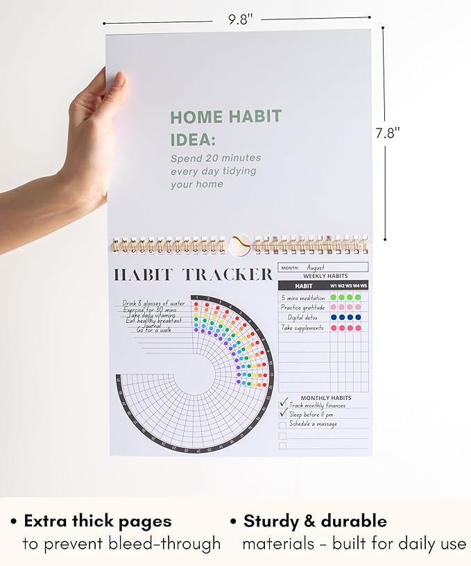Lamare 2026 Habit Tracker Calendar – Premium Daily Habit Tracker Journal and Goal Board, Workout Motivation & Productivity Tool