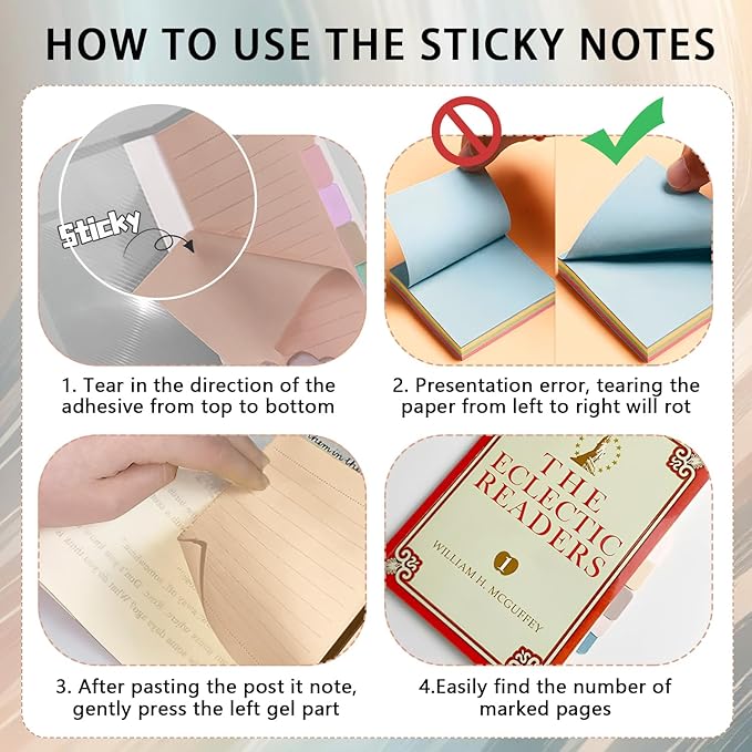 Sticky Notes Set 920 Pack, Divider Sticky Notes Tabs, Office Supplies, Planner Sticky Note Dividers Tabs, Book Notes, Back to School Supplies