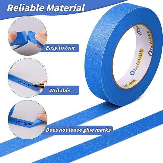 42 Rolls Blue Painters Tape Bulk 1 inch x 55 Yards, Total 2310 Yd, Painters Masking Tape No Residue Wall Painting Tape Artist Tape Trim Edge Finishing Tape for Wall Painting Decoration DIY Supplies