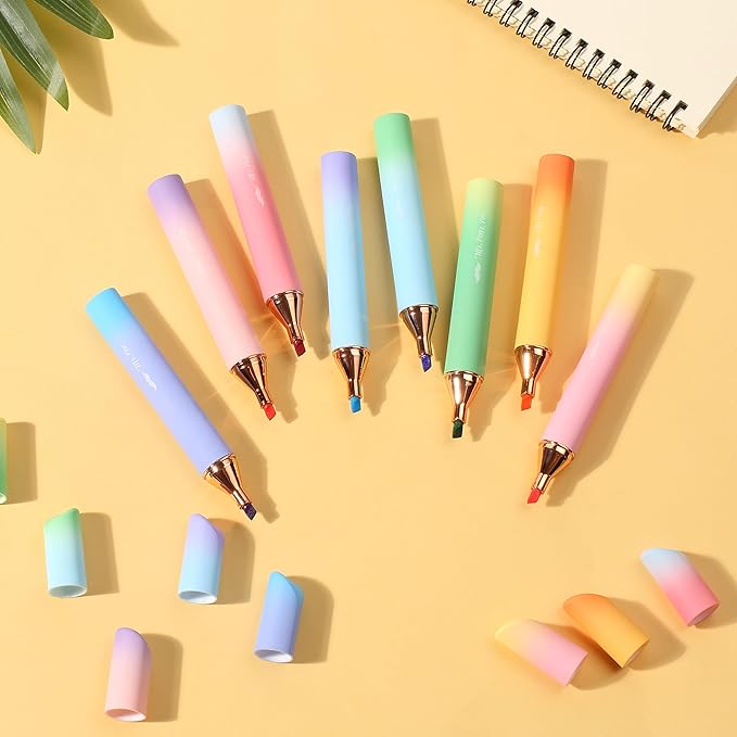 Mr. Pen- Glitter Highlighters, 8 Pack, Sunshine Colors, Chisel Tip, Cute Highlighters for School, Glitter Marker