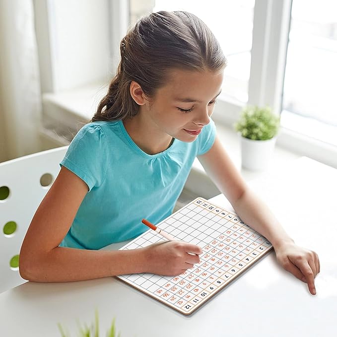 SCRIBBLEDO 11" x 14" Dry Erase Multiplication Chart Whiteboard Multiplication Table Double Sided Times Table Math Manipulatives White Board for Classroom Home Mini Lapboard All Ages