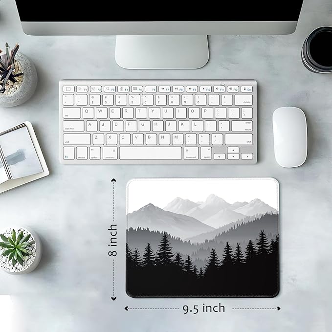 Misty Forest Desk Pad Mat with Stitched Edges and Non-Slip Rubber Base, Premium-Textured Mouse Pad for Laptop, Computer & PC, Gaming & Working, Waterproof Mousepad