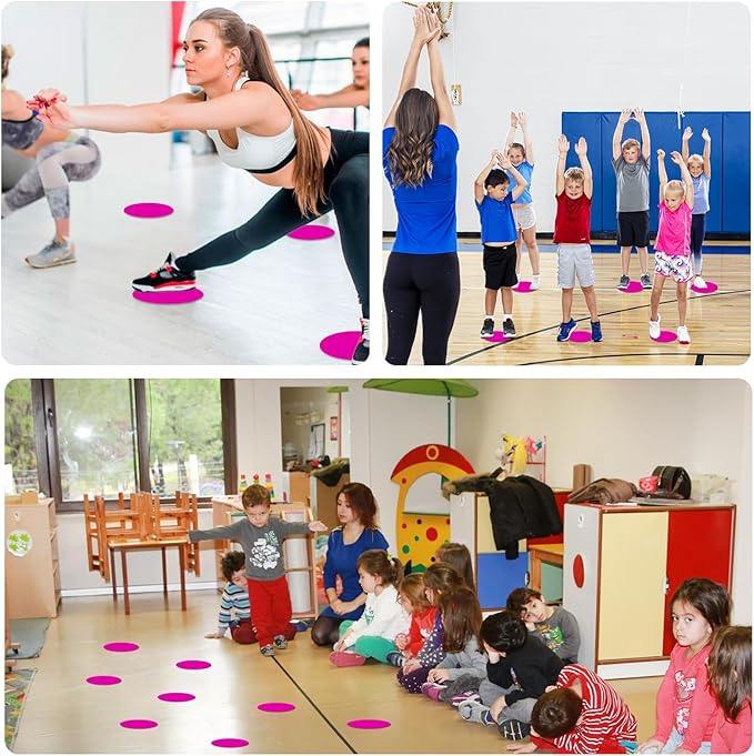 Classroom Floor Stickers Floor Marker Dots, 40Pcs Carpet Spot Markers Line Up Dots Spots, Carpet Circles Carpet Dots for Classroom Decoration Table Teacher Supplies (Pink)