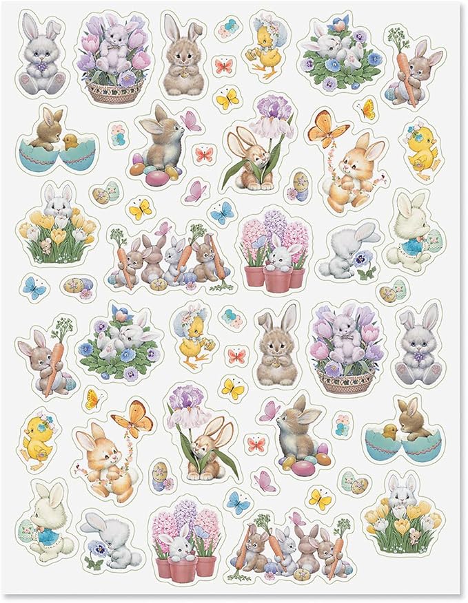 Current Easter Bunnies & Chicks Morehead Sticker Variety Pack -2 Sheets, 116 Assorted Stickers for Kids, Teachers, School, Scrapbooking, Journals, Monthly Planners, Calendars, Crafts & Greeting Cards